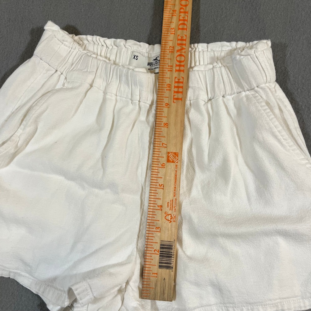 Hollister White Ultra High Rise Linen Shorts Women's‎ XS Summer Blend - Picture 6 of 8
